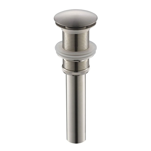 5712-T Lavatory Sink Push Pop-Up Drain without Overflow - 1-1/4" x 6" Tailpiece - Satin Nickel