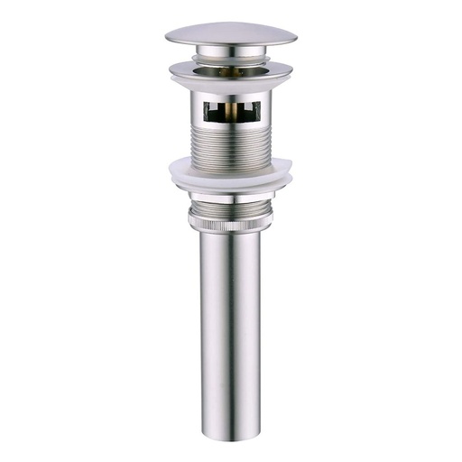 5713-T Lavatory Sink Push Pop-Up Drain with Overflow - 1-1/4" x 6" Tailpiece - Satin Nickel