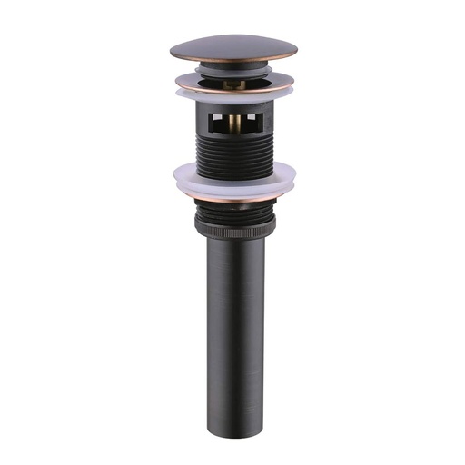 5813-T Lavatory Sink Push Pop-Up Drain with Overflow - 1-1/4" x 6" Tailpiece - ORB