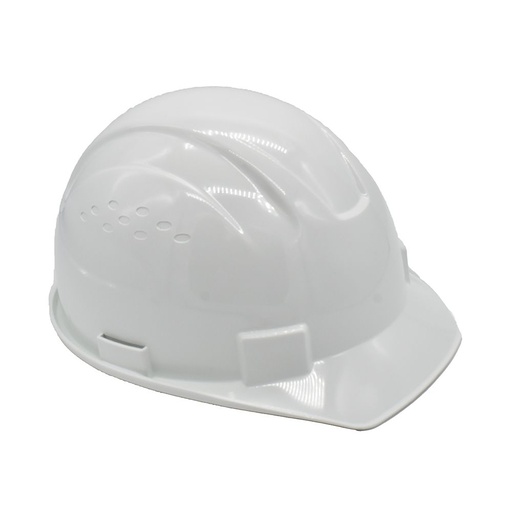 Snap Lock 6 Point Ratchet Suspension Front Brim Hard Hat With Cap-Mount Ear Muffs Slot - 6-1/2" to 8" Heads - White Color Safety Helmet