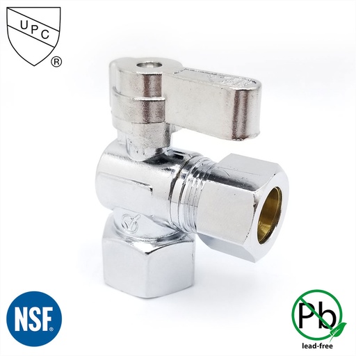6465-T 5/8" Comp x 1/2" Comp Quater-Turn Angle Stop Valve (4402465 & 2465-T)