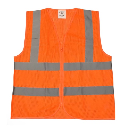 High Visibility Safety Vest with Reflective Stripes, Large, Orange