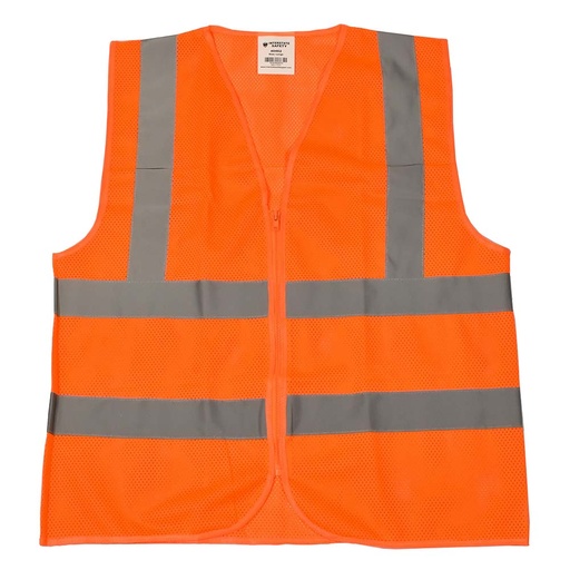High Visibility Safety Vest with Reflective Stripes,  X-Large, Orange