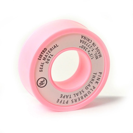 1/2" x 260" Pink High Density Thread Sealing PTFE Plumber's Tape - BULK