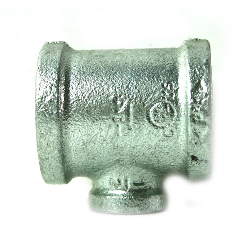 1-1/4" x 1-1/4" x 1/2" Galvanized Steel Reducer Tee
