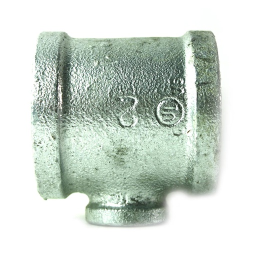 2" x 2" x 3/4" Galvanized Steel Reducer Tee