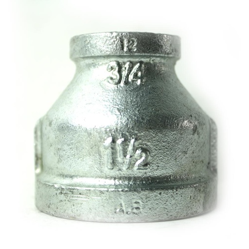 1-1/2" x 3/4" Galvanized Steel Reducer Coupling
