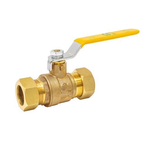 3/4" (7/8" O.D.) Brass Compression Ball Valve