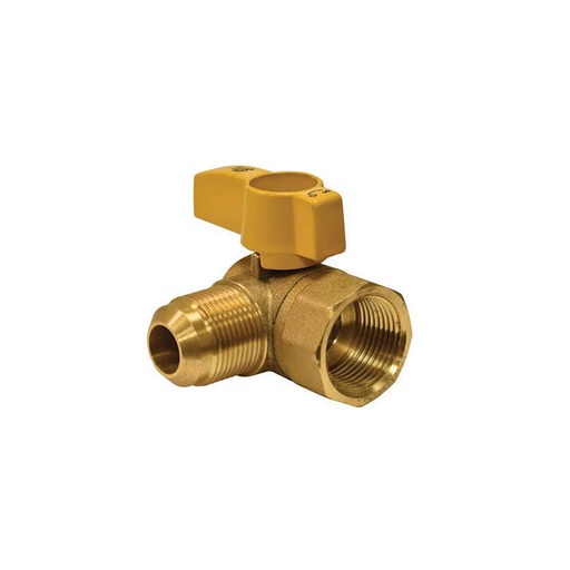 1/2" Flare x 1/2" FIP Brass Angle Gas Ball Valve