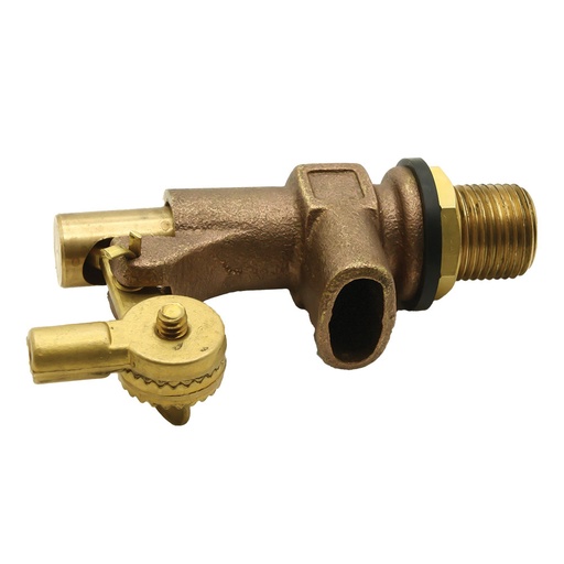 1/2" MIP x Free Flow Outlet Brass Float Valve with Compound Operating Lever