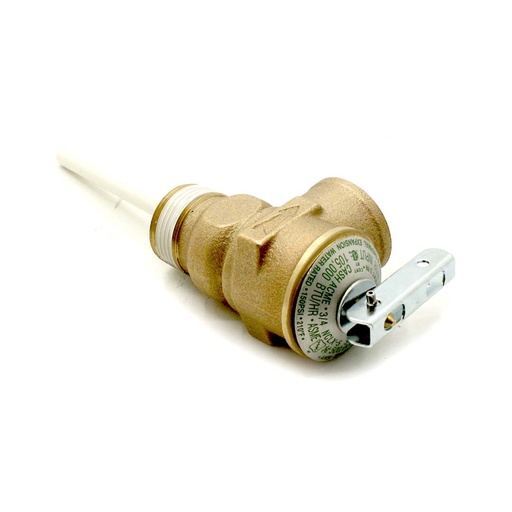 3/4" Temperature & Pressure Relief Valve with  4" Probe - 150PSI - 210F