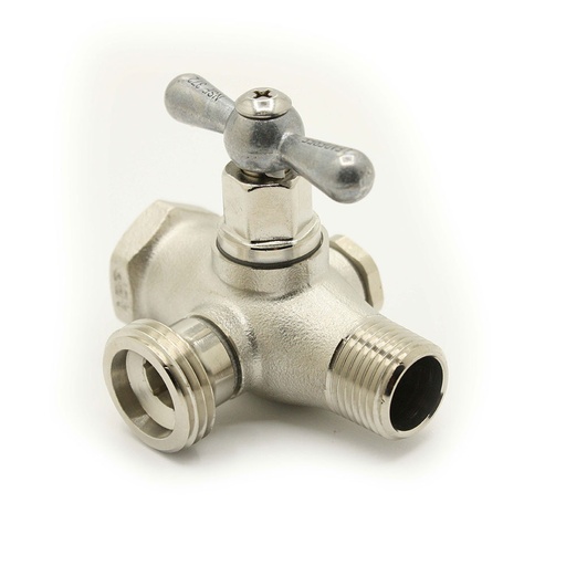 248 - Heavy-Duty Washing Machine Valve, 1/2 in FIP x 1/2 in MIP x 3/4 GHT Reverse Bypass Washing Machine Valve