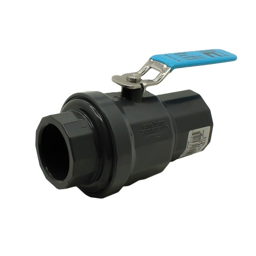 1/2" Slip x Slip PVC Ball Valve with Stainless Steel Handle SCH80