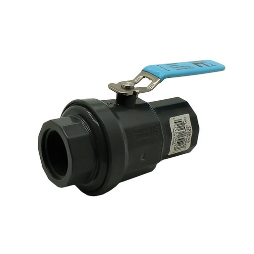 1/2" Threaded x Threaded PVC Ball Valve with Stainless Steel Handle SCH80