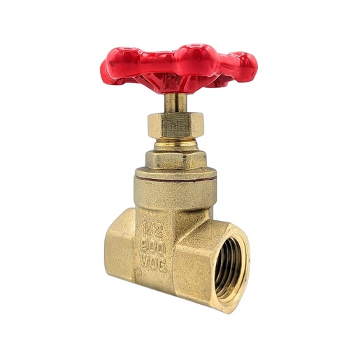 1/2" FIP Brass Gate Valve - Economy