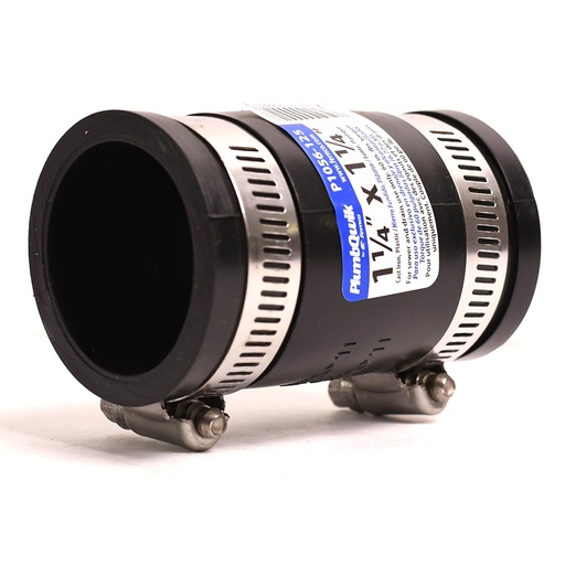 P1056-125 1-1/4" Cast Iron or Plastic to 1-1/4" Cast Iron or Plastic Flexible Repair Coupling