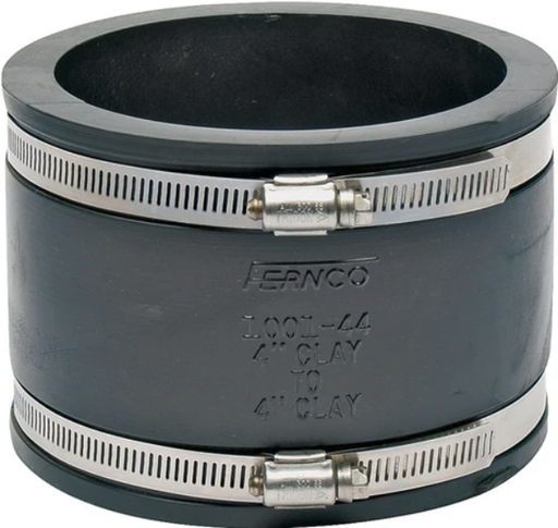 P1001-44 4" Clay to 4" Clay Flexible Repair  Coupling