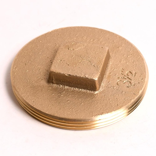 3-1/2" Brass Square Head Cleanout Plug