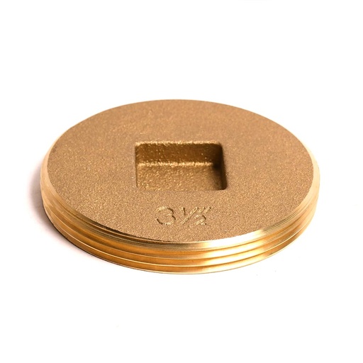 3-1/2" Brass Countersunk Cleanout Plug