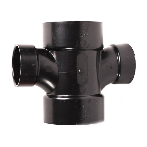 92181 3" X 3" X 2" X 2" ABS Double Sanitary Reducing Tee