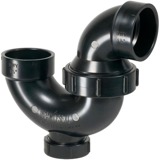 93231 1-1/2" ABS P-Trap with Cleanout and Solvent Joint