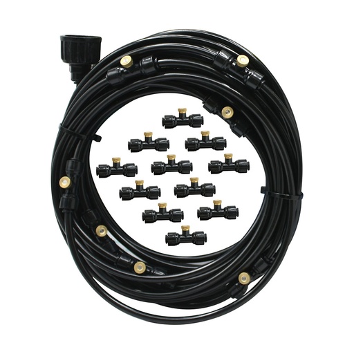 Patio Misting Kit, 10M Outdoor Cooling Mist System with Nozzles for Patios, Gardens, Greenhouses, and Pergolas