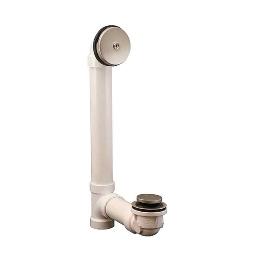 1-1/2" PVC SCH40 Bath Waste Overflow with Tip Toe Drain (Chrome)