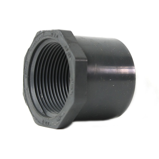 1-1/2" x 1-1/4" Slip x Threaded PVC Bushing SCH80
