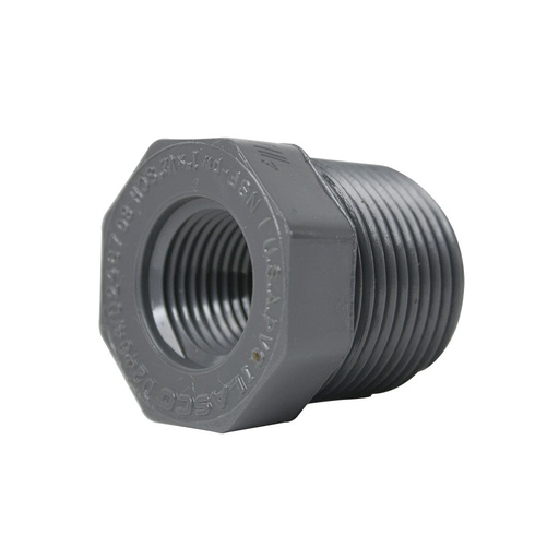 3/4" x 1/2" Threaded x Threaded PVC Bushing SCH80
