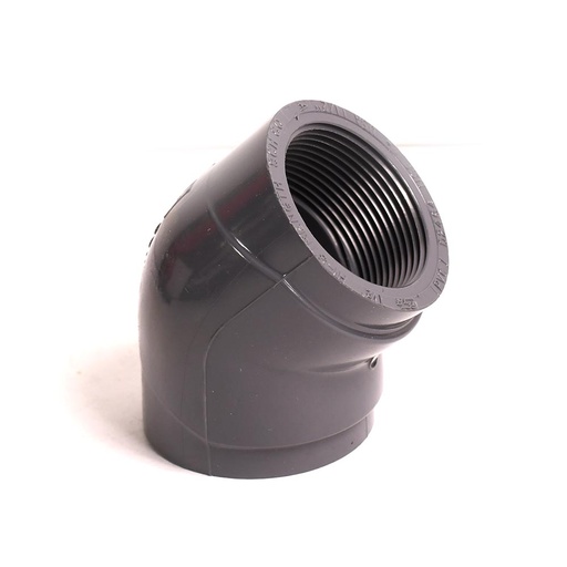 1-1/2" Threaded x Threaded PVC 45 Elbow SCH80