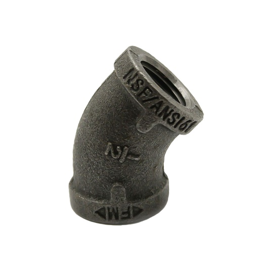 4" Black Steel 45 Elbow  
