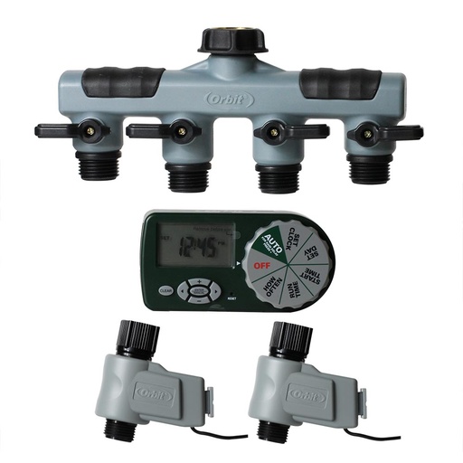 58911 Automatic 4 Outlet Hose Faucet Sprinkler Controller Timer Watering System