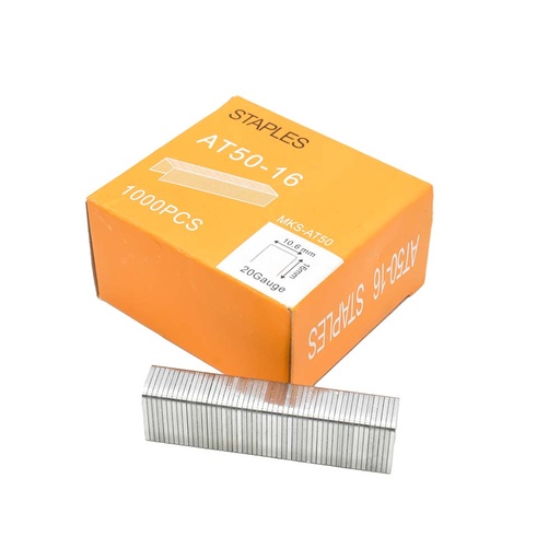T50 5/8-Inch Leg Length x 3/8-Inch Crown Galvanized Fine Wire Steel Staples (1,000-Pack)
