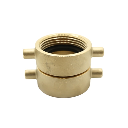1-1/2" Female NH/NST X 1-1/2" Female NH/NST Brass Double Swivel Fire Hose / Hydrant Adapter with Pin Lug