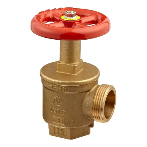 1-1/2" Female NPT x 1-1/2" Male NST Fire Hose Angle Valve - UL Listed / FM Approved