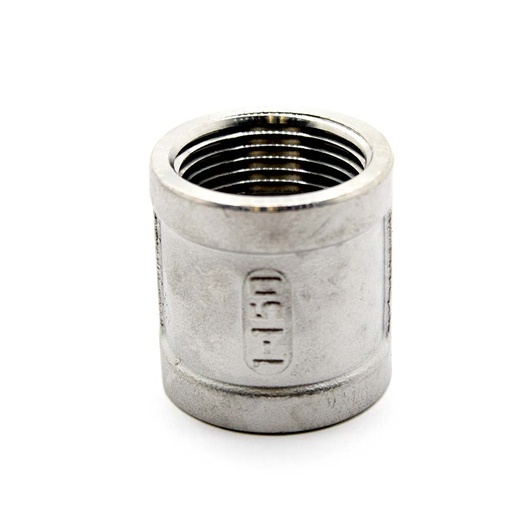 1-1/4" Coupling Stainless Steel - Bulk