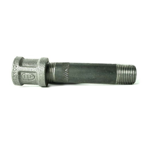 1/2" Black Steel Right to Left Nipple with Coupling