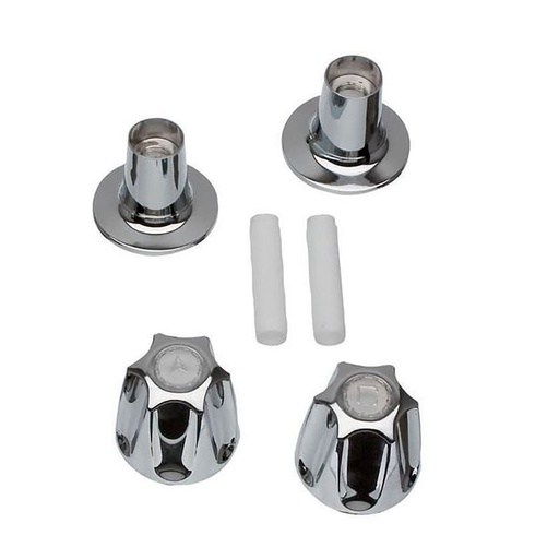 Tub/Shower 2-Handle Remodeling Trim Kit for Price Pfister Verve Style - Metal Handles (HOT/COLD), Chrome Plated Flanges with Nipples