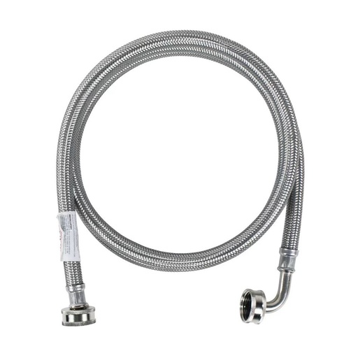 3/4" FGHT x 3/4" FGHT 60" Long  Stainless Steel Washing Machine Hose with Elbow