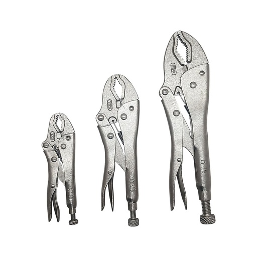 5", 7" & 10" Vise Grip Curved Jaw & Nose Locking Plier Set