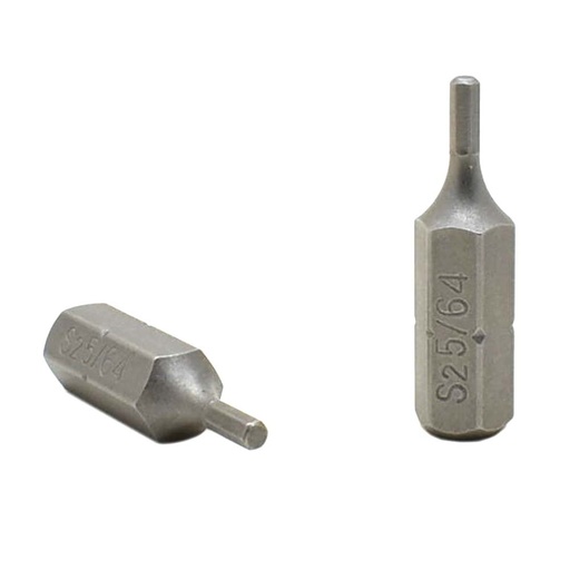 50 Display Pack - Single End Hexagonal Screwdriver Bits - 1 Inch Long - 5/64 Hex