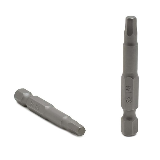 25 Display Pack - Single End Hexagonal Screwdriver Bits - 2 Inch Long - 4mm Hex