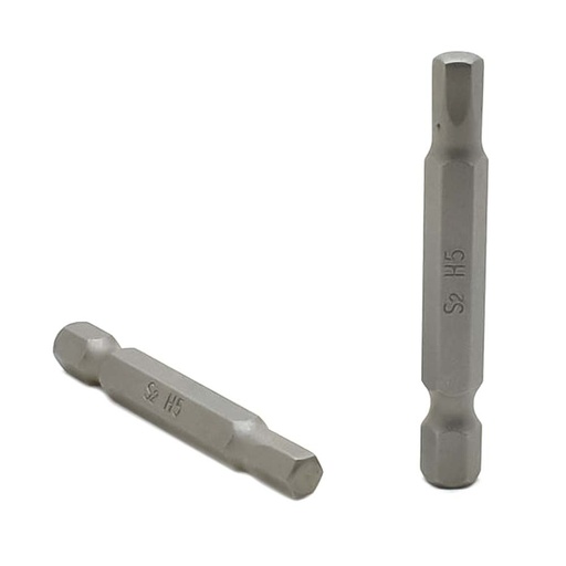 25 Display Pack - Single End Hexagonal Screwdriver Bits - 2 Inch Long - 5mm Hex