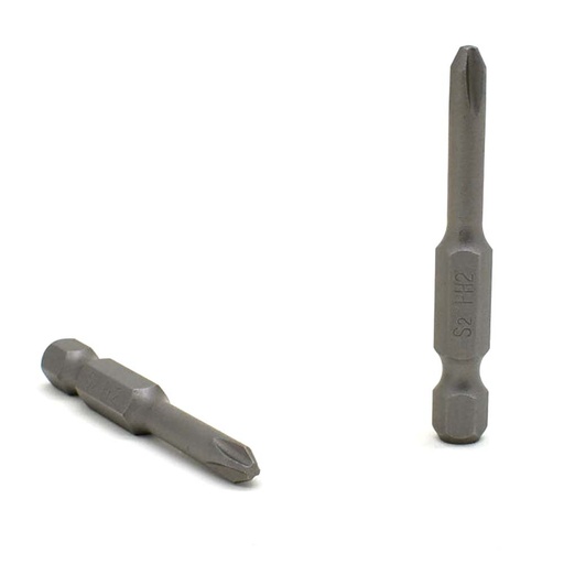 25 Display Pack - 2# Phillips Head Power Screwdriver Bits - 2 Inch Long - 4.5mm Dia