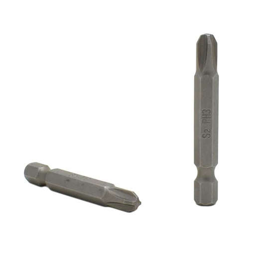 10 Display Pack - 3# Phillips Head Power Screwdriver Bits - 2 Inch Long - 6mm Dia