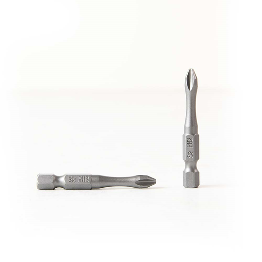 25 Display Pack - PH2 Single Phillips Head High Torque Power Screwdriver Bits - 2 Inch Long