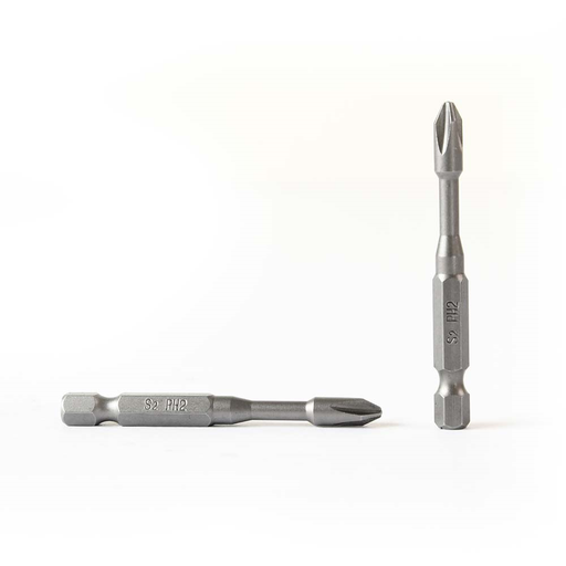 25 Display Pack - PH2 Single Phillips Head High Torque Power Screwdriver Bits - 2.5 Inch Long