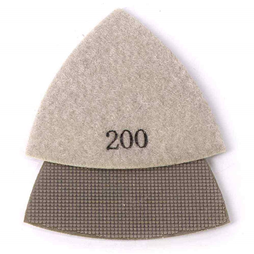200 Grit Electroplated Diamond Triangular Polishing Pad for Oscillating Tools
