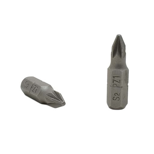 10 Display Pack - 1# Single End Pozidriv Screwdriver Bits - 1 Inch Long