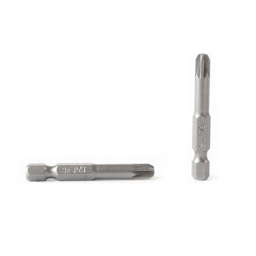 10 Display Pack - 3# Single End Pozidriv Screwdriver Bits - 2 Inch Long
